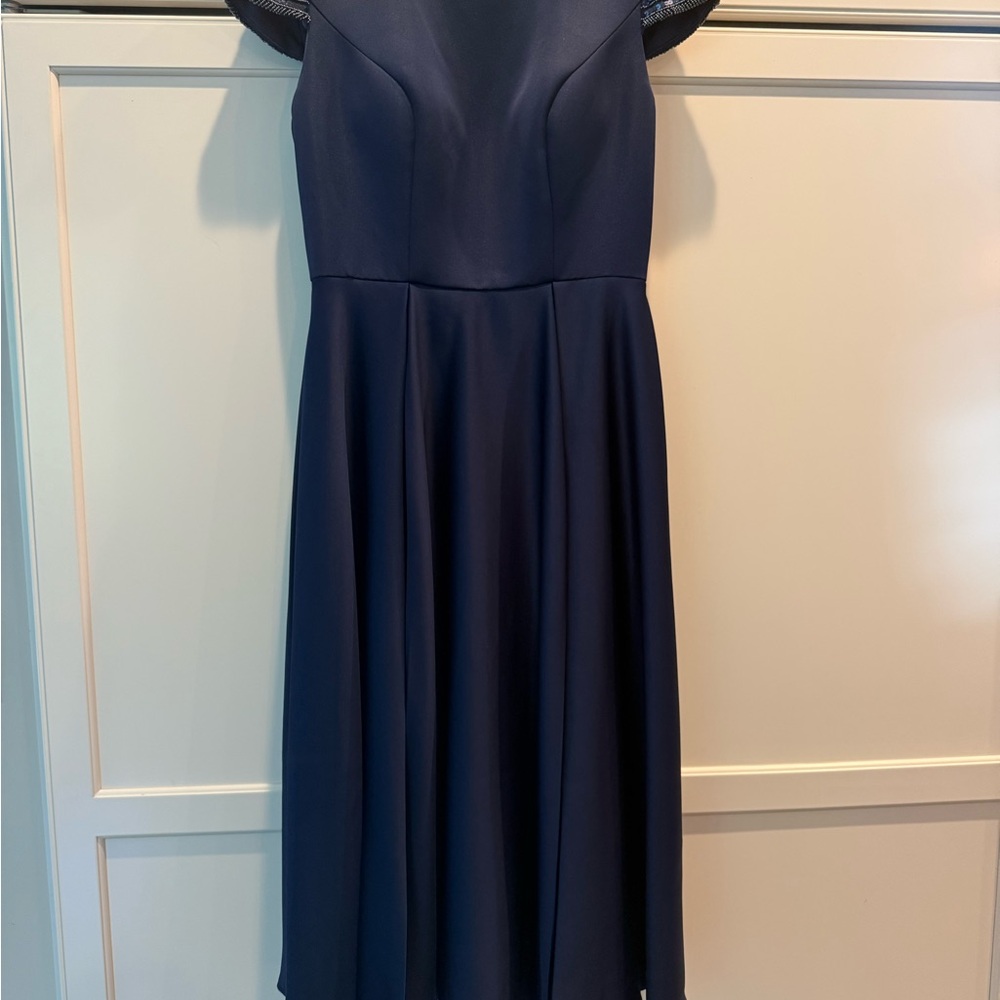 Worn Once Mac Duggal Size 6  Elegant Navy Blue Dress